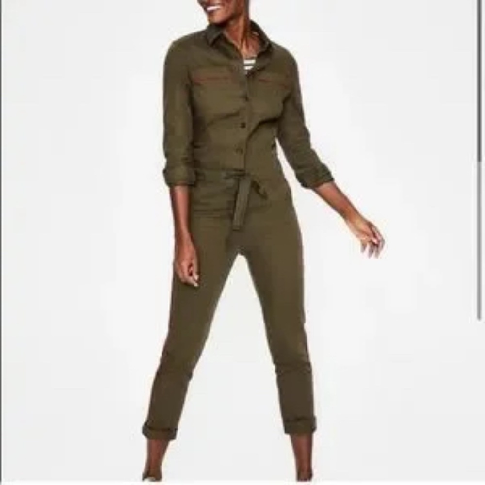Boden, Jessy Utility Style Army  Green Collared  Jumpsuit